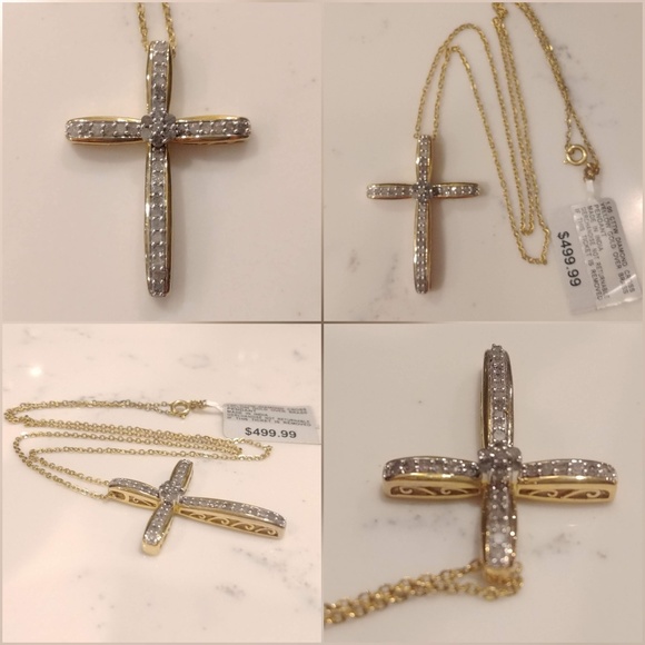 Jewelry - 1 CTTW Diamond Cross Pendant Yellow Gold